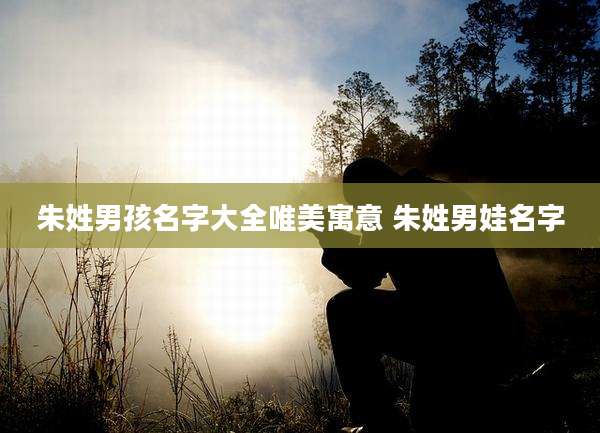 朱姓男孩名字大全唯美寓意 朱姓男娃名字