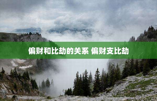 偏财和比劫的关系 偏财支比劫
