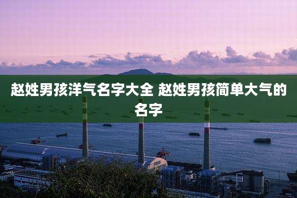 赵姓男孩洋气名字大全 赵姓男孩简单大气的名字