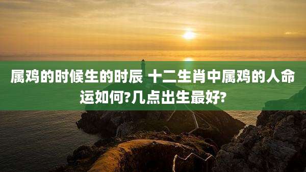 属鸡的时候生的时辰 十二生肖中属鸡的人命运如何?几点出生最好?