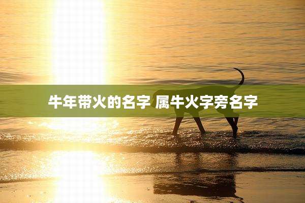 牛年带火的名字 属牛火字旁名字