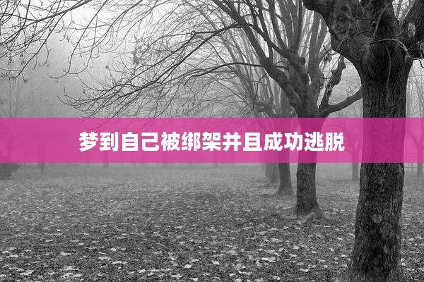 梦到自己被绑架并且成功逃脱