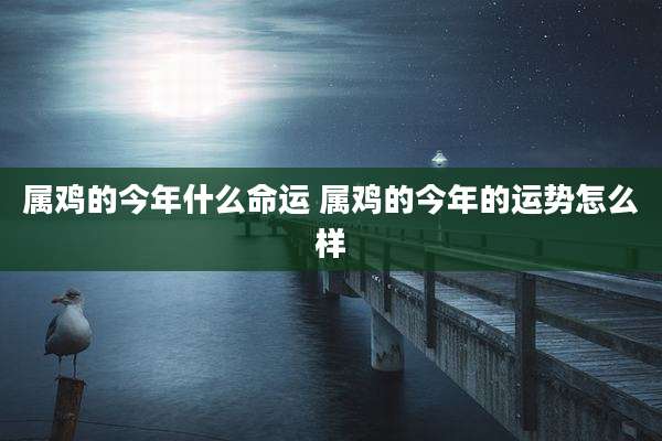 属鸡的今年什么命运 属鸡的今年的运势怎么样