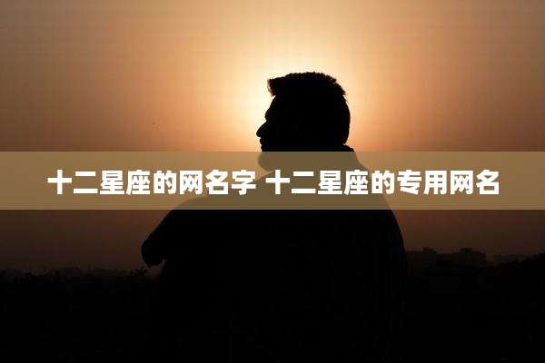 十二星座的网名字 十二星座的专用网名
