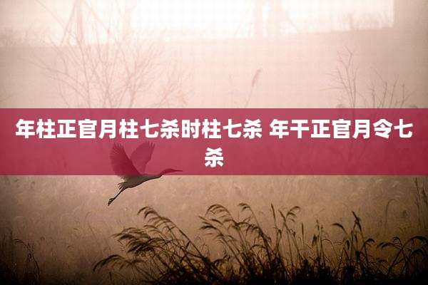 年柱正官月柱七杀时柱七杀 年干正官月令七杀
