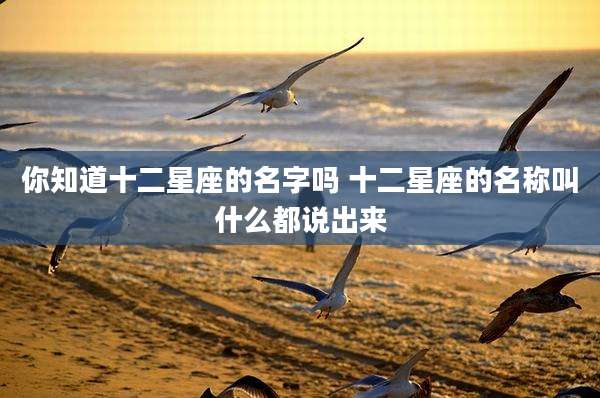 你知道十二星座的名字吗 十二星座的名称叫什么都说出来