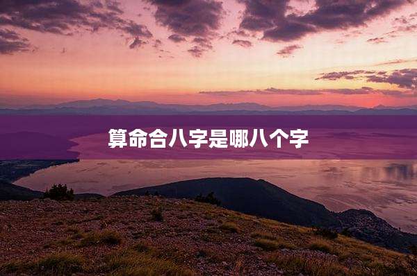 算命合八字是哪八个字