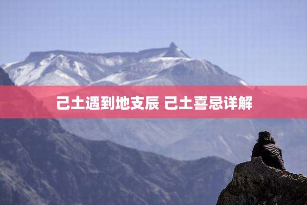 己土遇到地支辰 己土喜忌详解