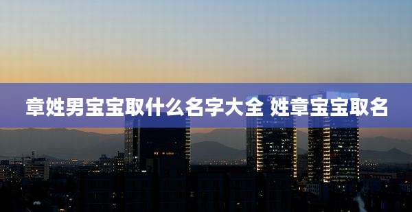 章姓男宝宝取什么名字大全 姓章宝宝取名