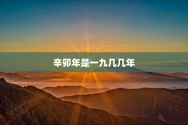 辛卯年是一九几几年