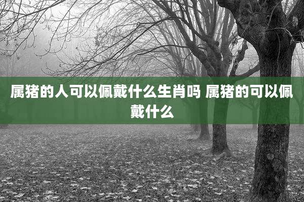 属猪的人可以佩戴什么生肖吗 属猪的可以佩戴什么
