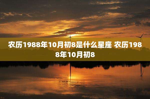 农历1988年10月初8是什么星座 农历1988年10月初8
