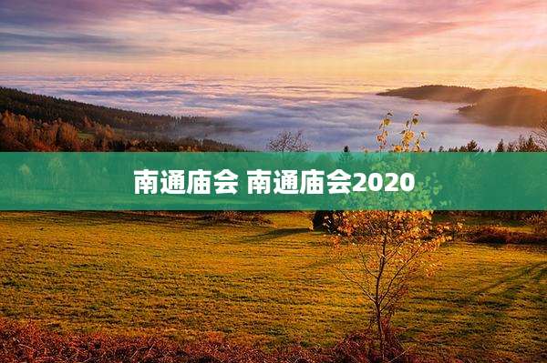 南通庙会 南通庙会2020