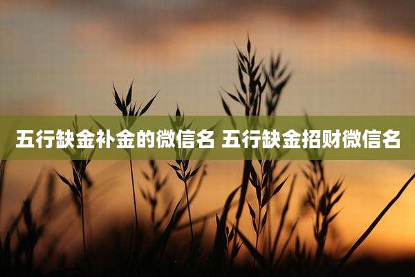 五行缺金补金的微信名 五行缺金招财微信名