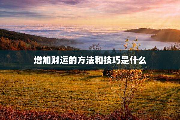 增加财运的方法和技巧是什么