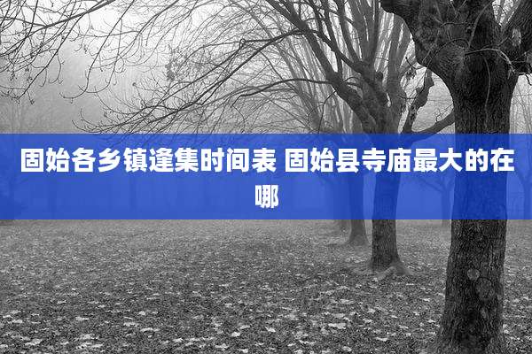固始各乡镇逢集时间表 固始县寺庙最大的在哪