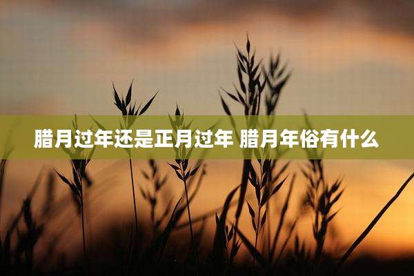 腊月过年还是正月过年 腊月年俗有什么