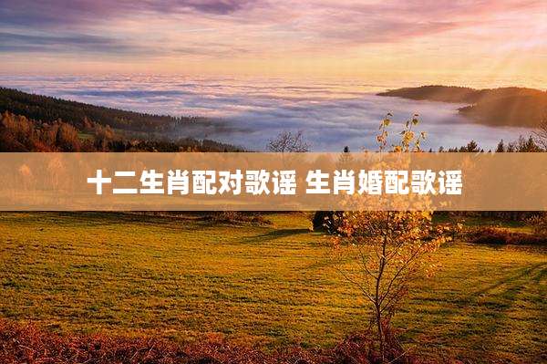 十二生肖配对歌谣 生肖婚配歌谣