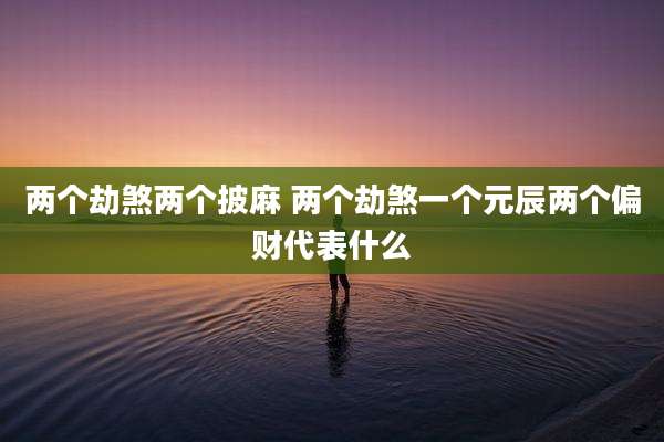 两个劫煞两个披麻 两个劫煞一个元辰两个偏财代表什么