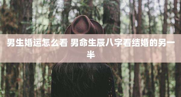 男生婚运怎么看 男命生辰八字看结婚的另一半