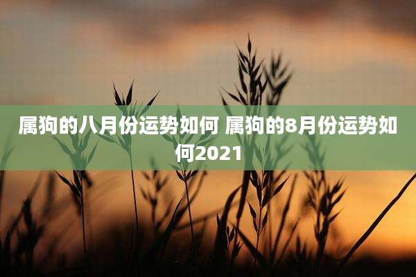 属狗的八月份运势如何 属狗的8月份运势如何2021