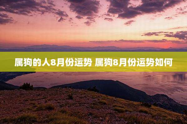 属狗的人8月份运势 属狗8月份运势如何