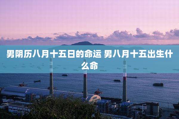 男阴历八月十五日的命运 男八月十五出生什么命