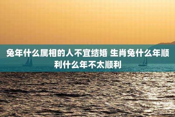 兔年什么属相的人不宜结婚 生肖兔什么年顺利什么年不太顺利