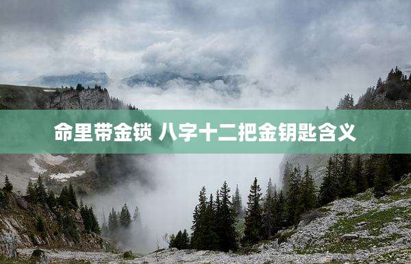 命里带金锁 八字十二把金钥匙含义