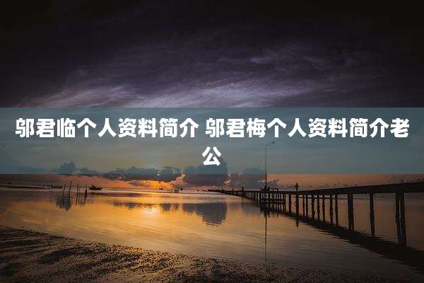邬君临个人资料简介 邬君梅个人资料简介老公