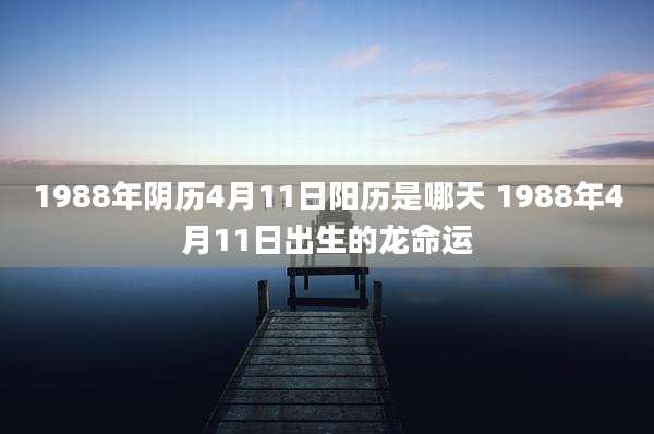 1988年阴历4月11日阳历是哪天 1988年4月11日出生的龙命运