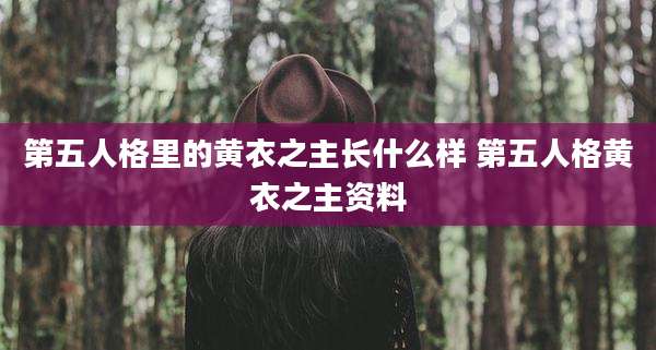 第五人格里的黄衣之主长什么样 第五人格黄衣之主资料