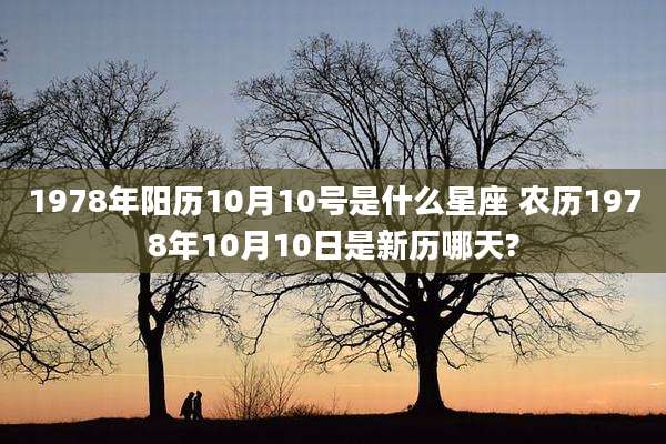 1978年阳历10月10号是什么星座 农历1978年10月10日是新历哪天?