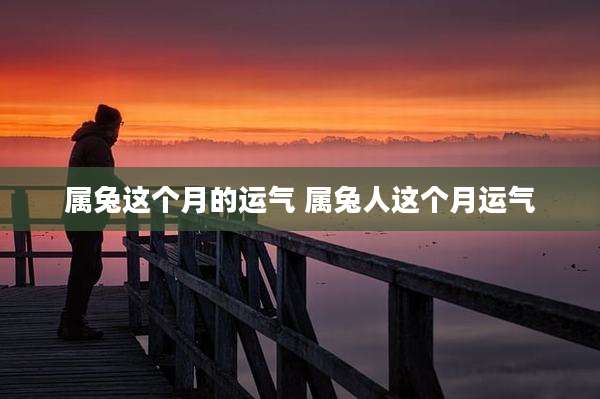 属兔这个月的运气 属兔人这个月运气