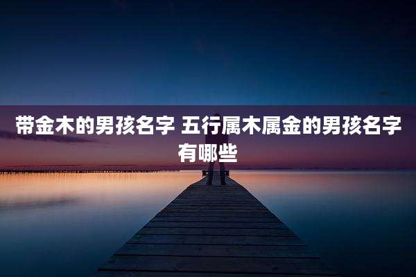 带金木的男孩名字 五行属木属金的男孩名字有哪些