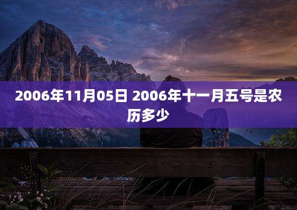 2006年11月05日 2006年十一月五号是农历多少