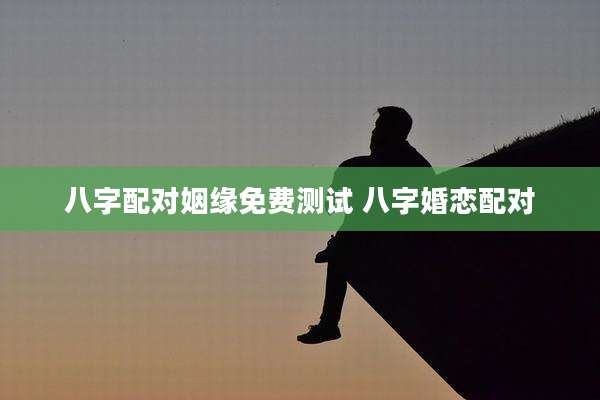八字配对姻缘免费测试 八字婚恋配对
