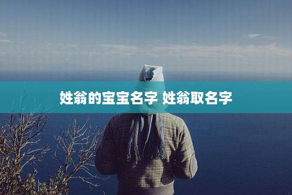 姓翁的宝宝名字 姓翁取名字