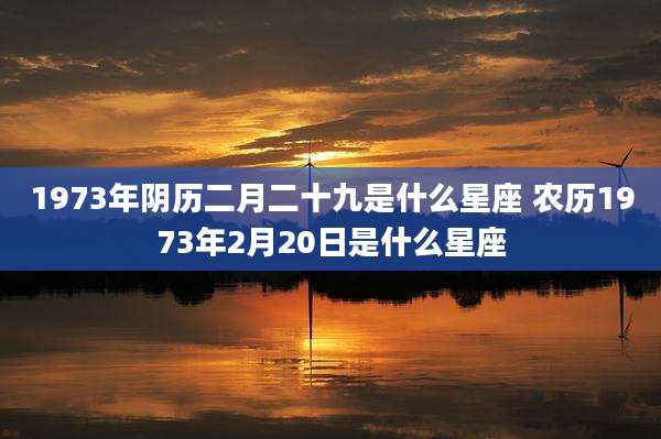 1973年阴历二月二十九是什么星座 农历1973年2月20日是什么星座