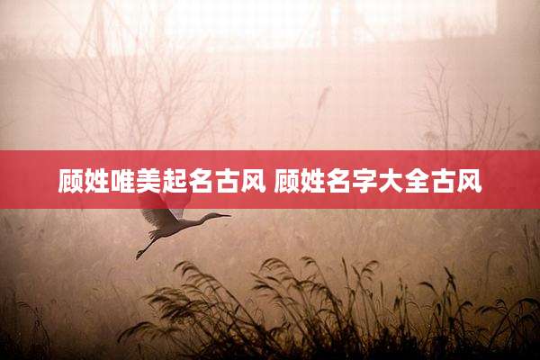 顾姓唯美起名古风 顾姓名字大全古风