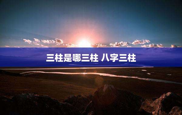 三柱是哪三柱 八字三柱