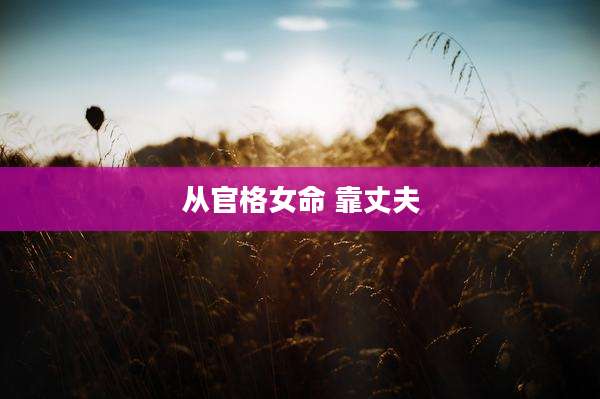 从官格女命 靠丈夫