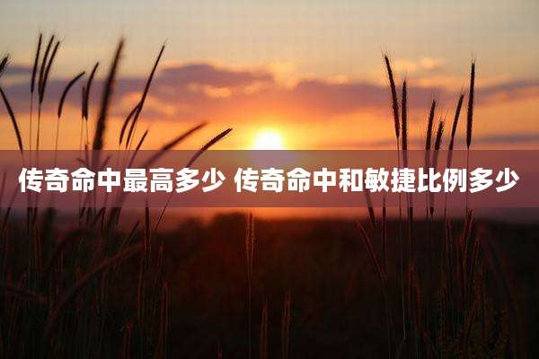 传奇命中最高多少 传奇命中和敏捷比例多少