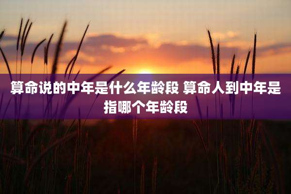 算命说的中年是什么年龄段 算命人到中年是指哪个年龄段