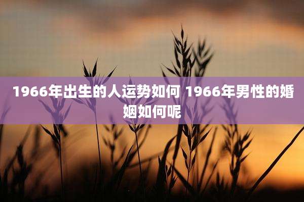 1966年出生的人运势如何 1966年男性的婚姻如何呢
