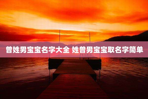 曾姓男宝宝名字大全 姓曾男宝宝取名字简单