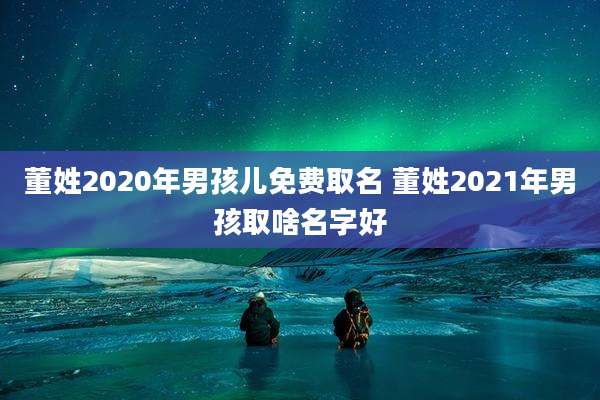 董姓2020年男孩儿免费取名 董姓2021年男孩取啥名字好