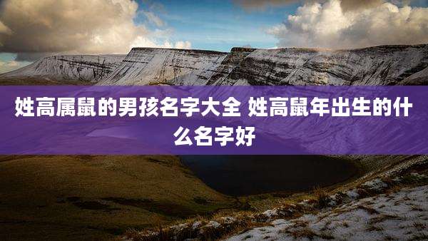 姓高属鼠的男孩名字大全 姓高鼠年出生的什么名字好