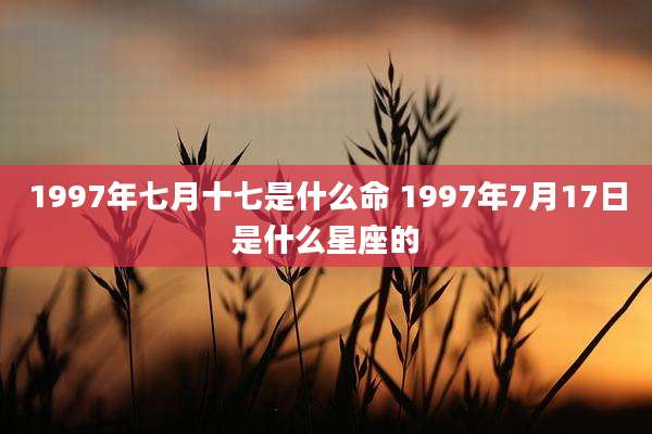 1997年七月十七是什么命 1997年7月17日是什么星座的
