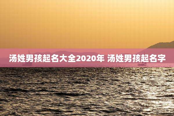 汤姓男孩起名大全2020年 汤姓男孩起名字